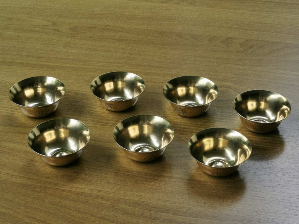 Opferschalen Set mit Gravur | 7 Altarschälchen | Wahl aus 2 verschiedenen Größen